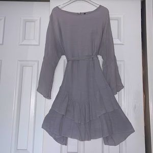Dusty blue flowy mini dress